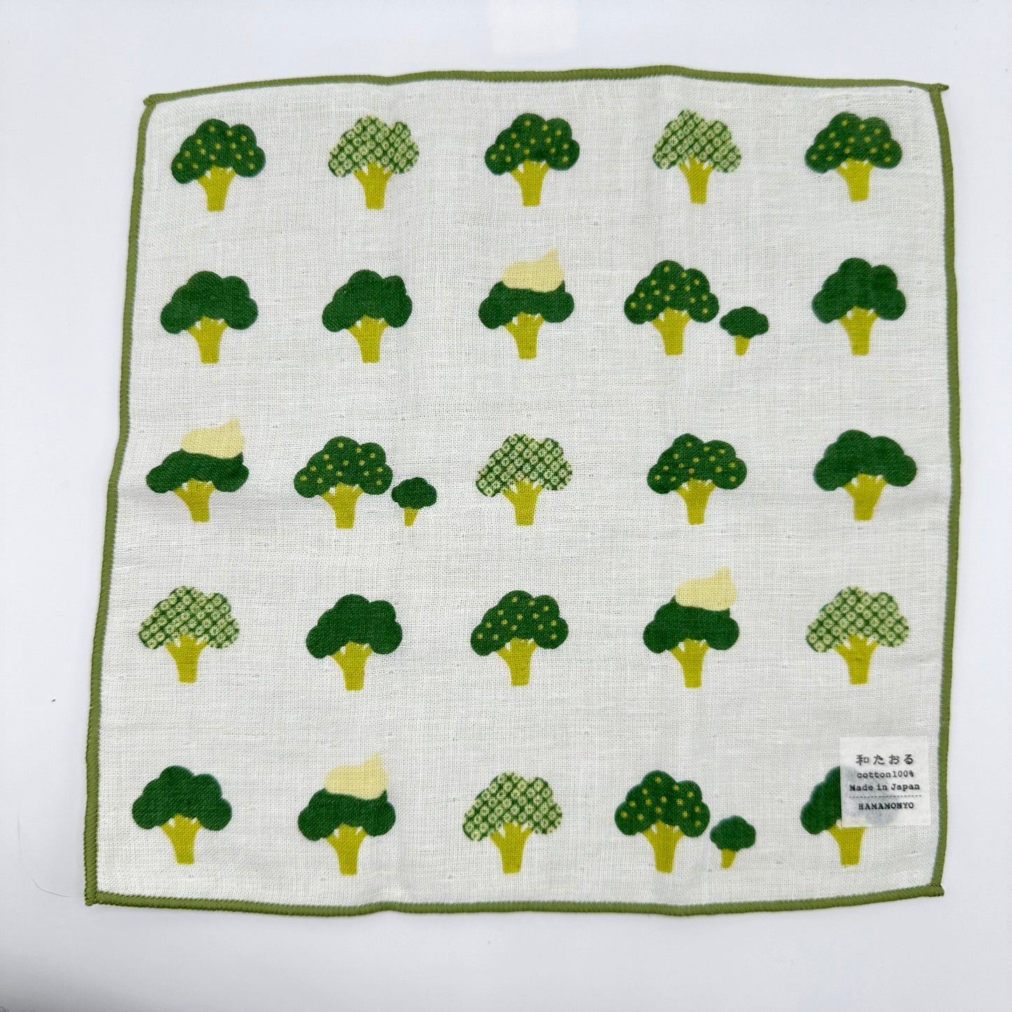 Hand towel with assorted broccoli