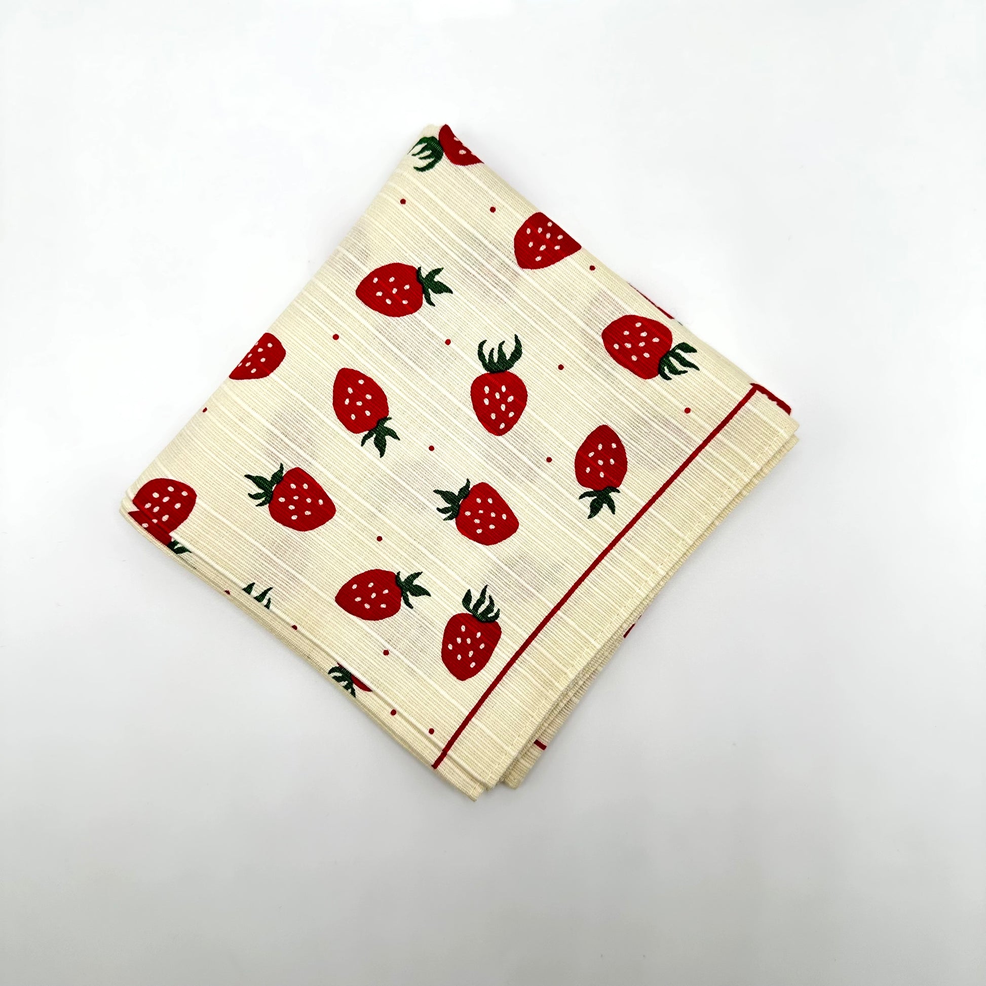 Furoshiki with strawberry pattern.