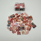 Plethora of meat market stickers.