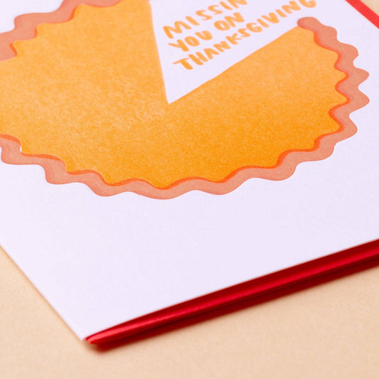 Close up view of thanksgiving greeting card 