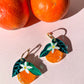acrylic orange dangle earrings 