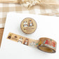Washi tape featuring various Japanese style cafe food and drink items