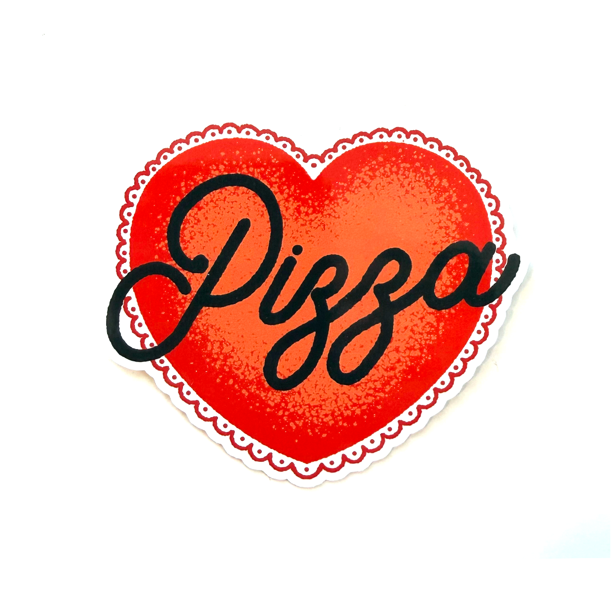Heart-shaped logo with 'Pizza' text on a white background