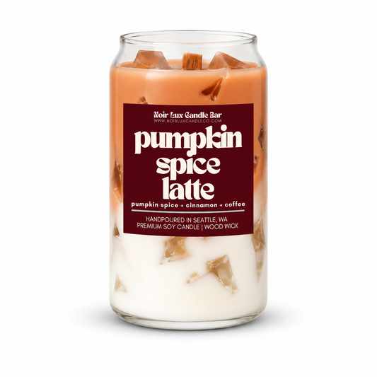 Candle that looks like an iced pumpkin spice latte 