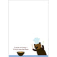 Cartoon bear in a chef's hat with a bowl of ramen and text on a white background