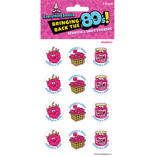 raspberry scratch and sniff sticker sheets 