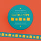 teal background washi tape with yellow ravioli design 