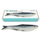 A fish-shaped ceramic stick incense holder and its retail box by Fred Reel Calm, displayed on a clean white background.