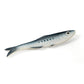 A realistic fish-shaped ceramic incense holder shown on a plain white background. It features a blue-gray and white pattern with a detailed eye.