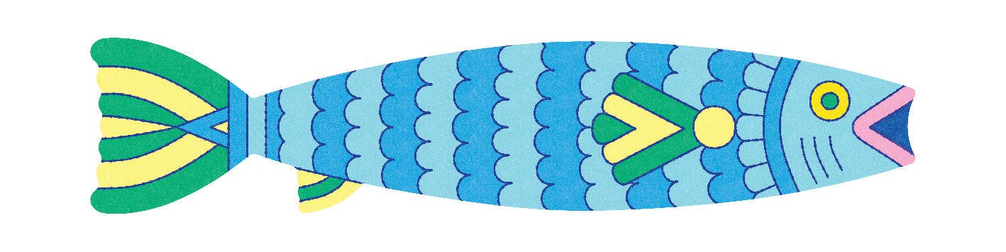 Colorful fish illustration on a white background
