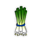 die cut sticker of a scallion bunch