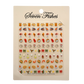 Feast of Seven Fishes themed nail decals  - includes scungilli, clams, calamari, shrimp cocktail, tomato can, chianti bottle, wine glass, christmas bows and holly, and more. Shown on clear sticker sheet with cardboard backing. 