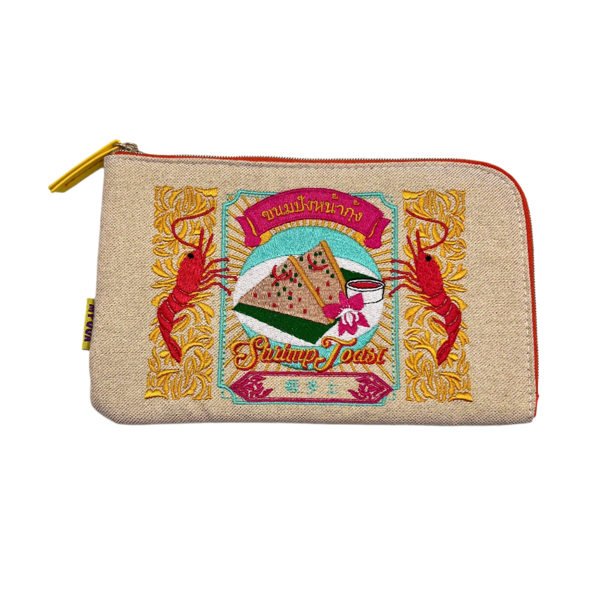 Shrimp Toast Embroidered Pouch – Parchment Paper