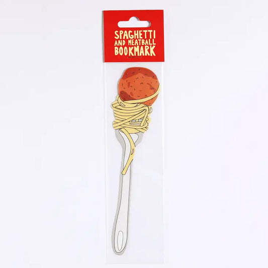 Spaghetti and meatball bookmark in packaging 