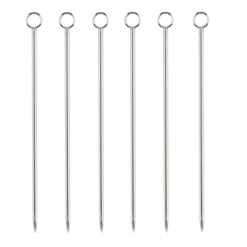 Set of 6 stainless steel cocktail picks 