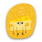 Illustration of a cheese character with 'Stinky Cheese Club' text on a yellow background