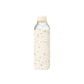 Glass reusable water bottle with terrazzo print silicone wrapped around for design and grip