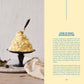 Whipped butter on a small black stand with a knife, on a light wooden surface and text on the other page on how to make whipped butter 