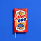 Red cookbook titled 'The Hot Dog Cookbook' on a blue background