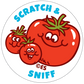 single tomato scratch and sniff sticker 