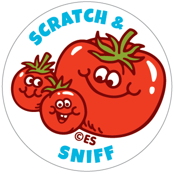 single tomato scratch and sniff sticker 