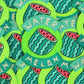 lost of watermelon patches with the words and a watermelon cut in half exposing seeds.