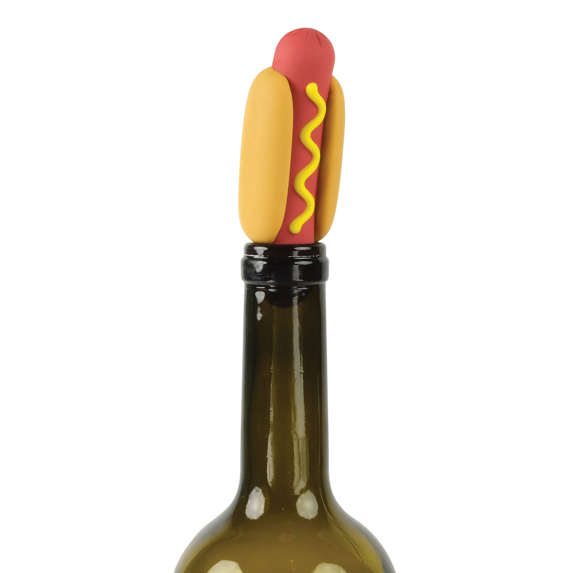 Wine wiener being used in a wine bottle.