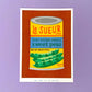 Can of Sweet Peas Risograph Print