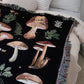 Close up of mushroom throw blanket 