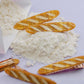 baguette hair clips photographed on top of loose flour 