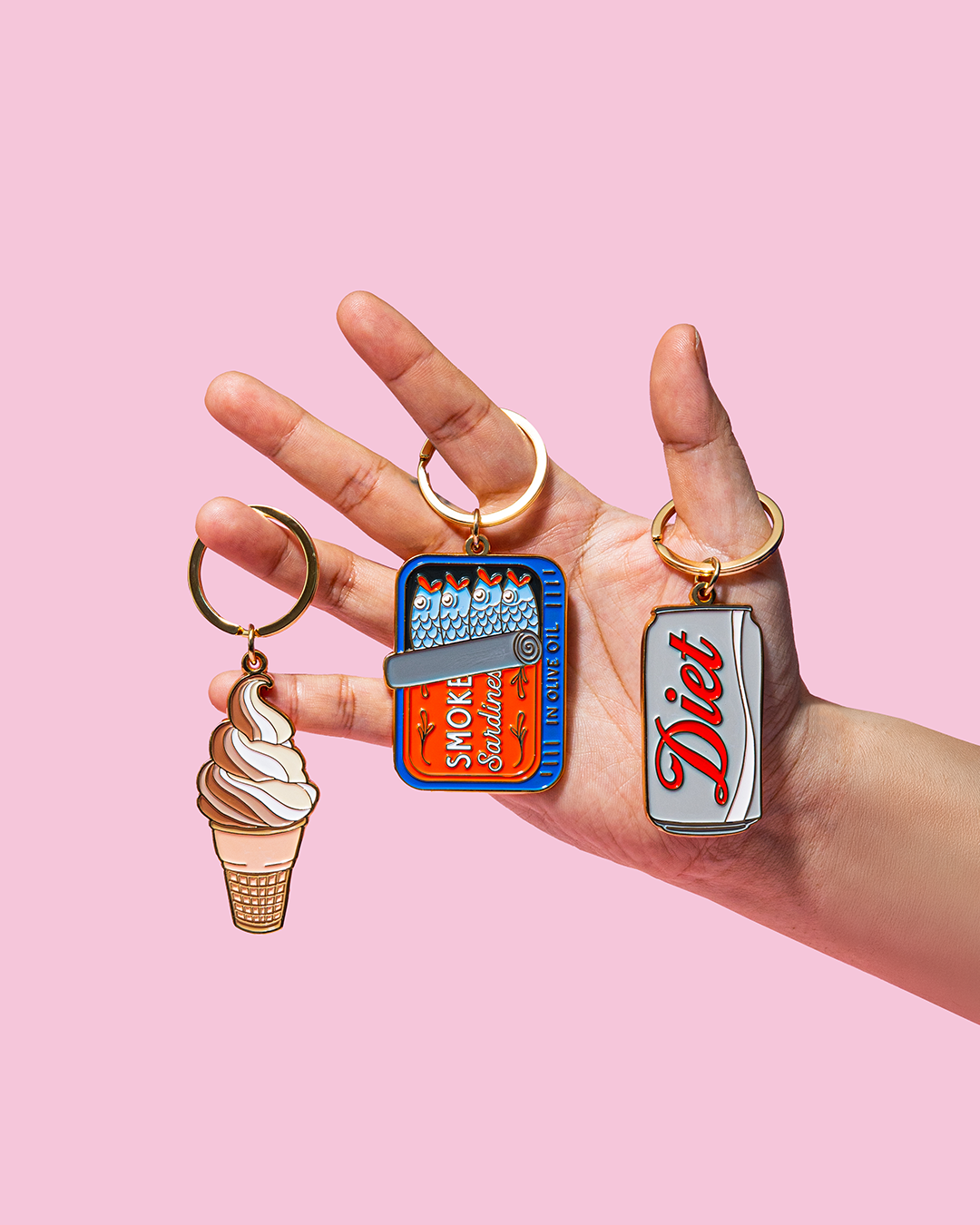 Sardines Can Enamel Keychain