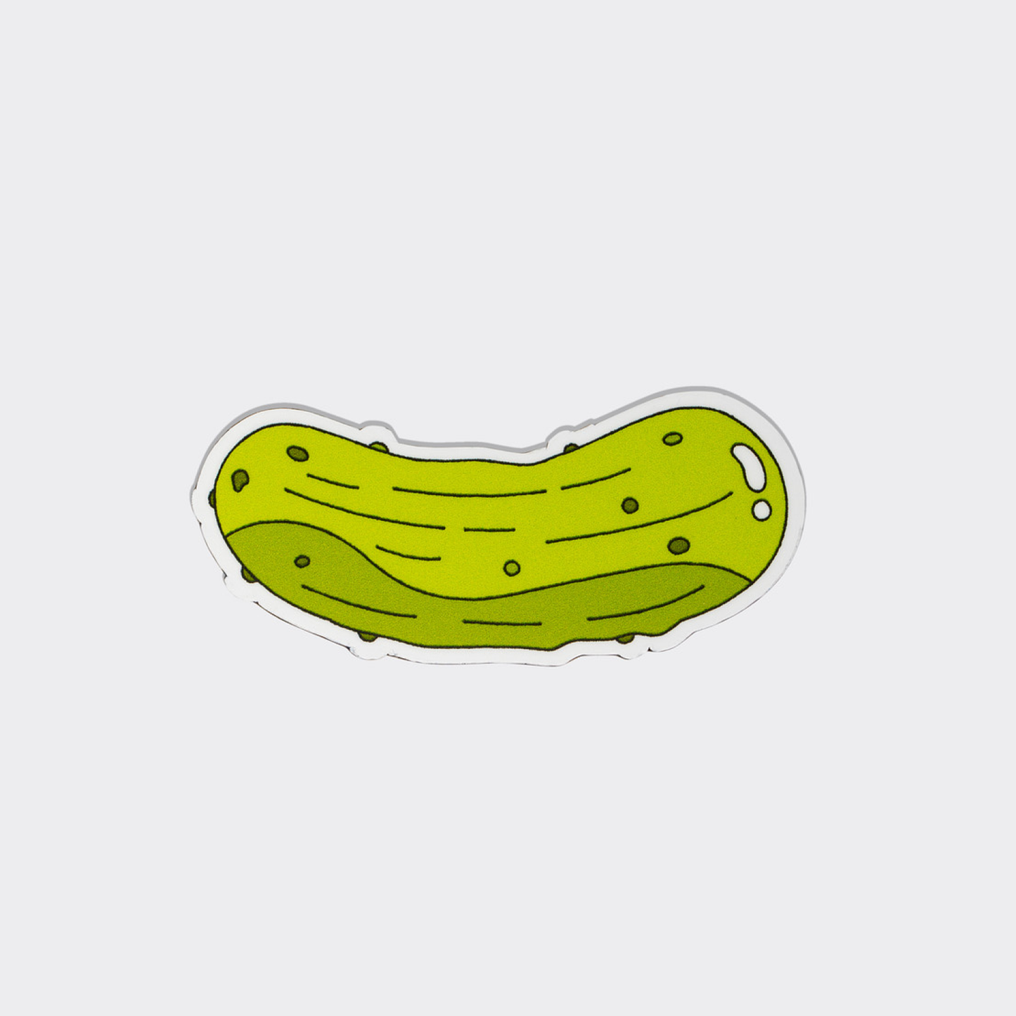 Illustration of a pickle as a magnet on a white background