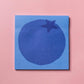 Blueberry designed sticky notes on a pink background
