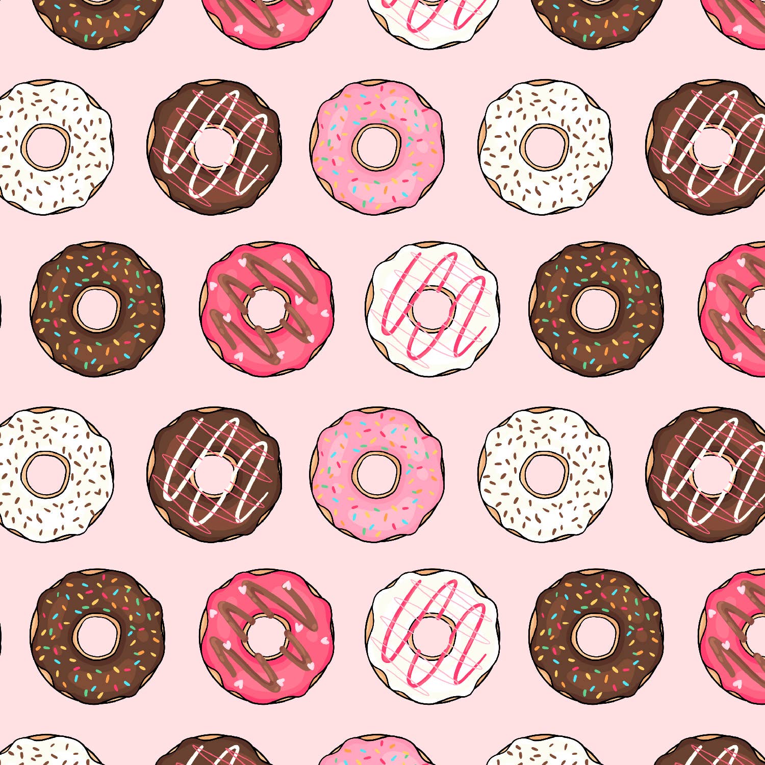 close up of pink donut wrapping paper 