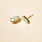 gold plated stick of butter stud earrings 