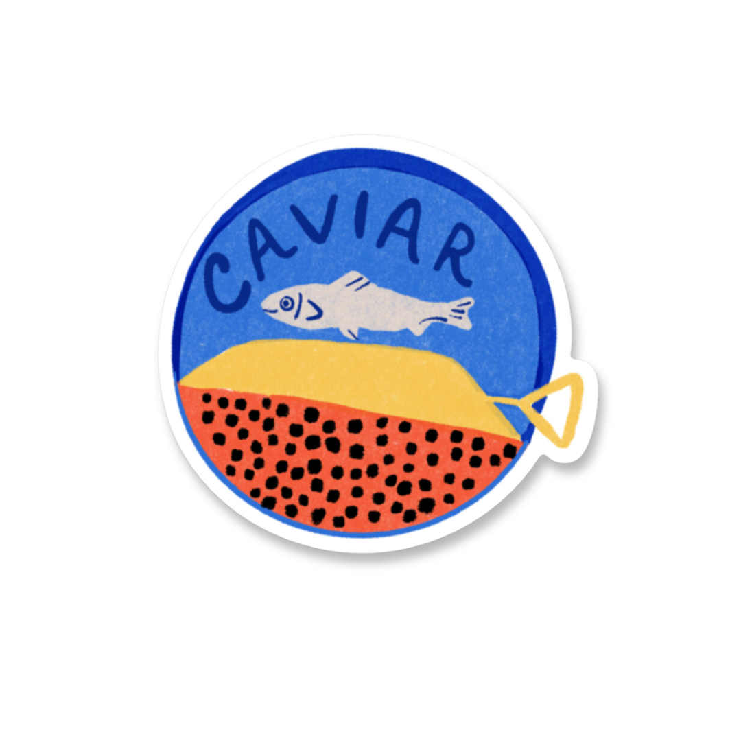 tin can of caviar sticker 