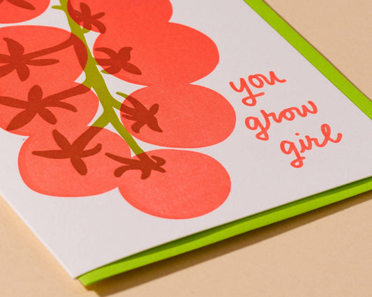 Grow (Tomato) Girl Card