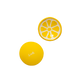 top and bottom of lemon slice shaped trinket tray on a white background