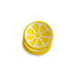 Stack of yellow lemon trinket trays on white background