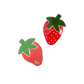 Two strawberry trinket dishes with green leaves on a white background