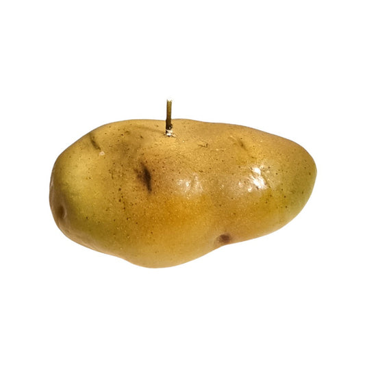 Wax candle shaped like a whole potato! (Side view)