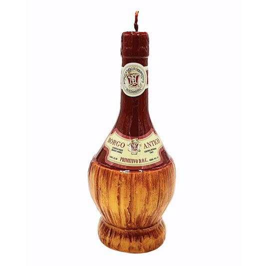 candle that looks like a traditional wine flask