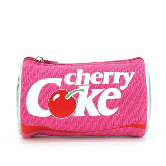 Pink pouch with 'Cherry Coke' logo on a white background
