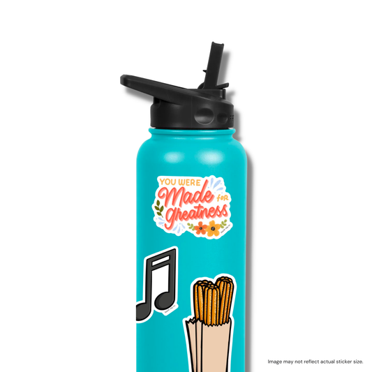 Churros sticker shown on water bottle 