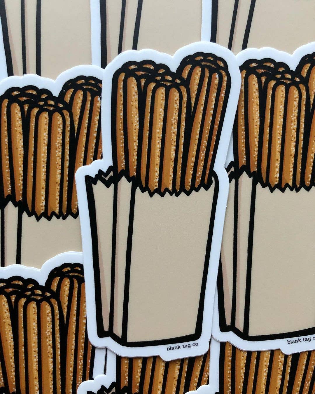 Close up of churros sticker 