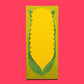 green and yellow notepad, designed with a risograph print of an ear of corn with husk on it 