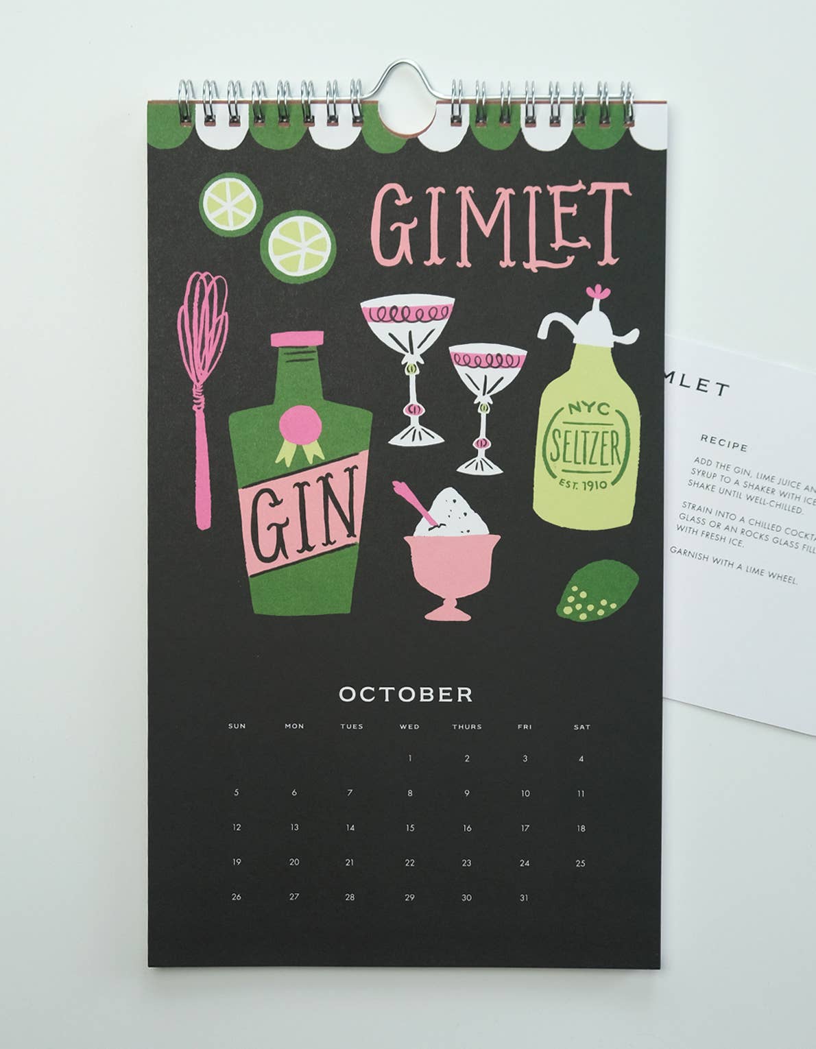 Cocktails 2025 Wall Calendar