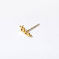 Single stud earring -- 14k gold plated text in script writing that reads "taco" 
