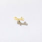Single stud earring -- 14k gold plated text in script writing that reads "tequila " 
