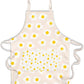 Over the neck apron with back tie. Has sunny side up eggs as the pattern 